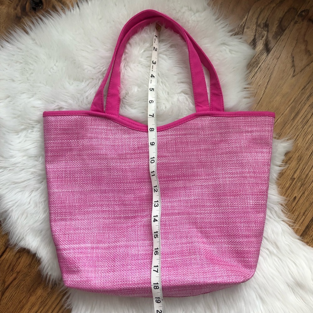 Pink Raffia Beach/Pool Tote Bag - Picture 4 of 5
